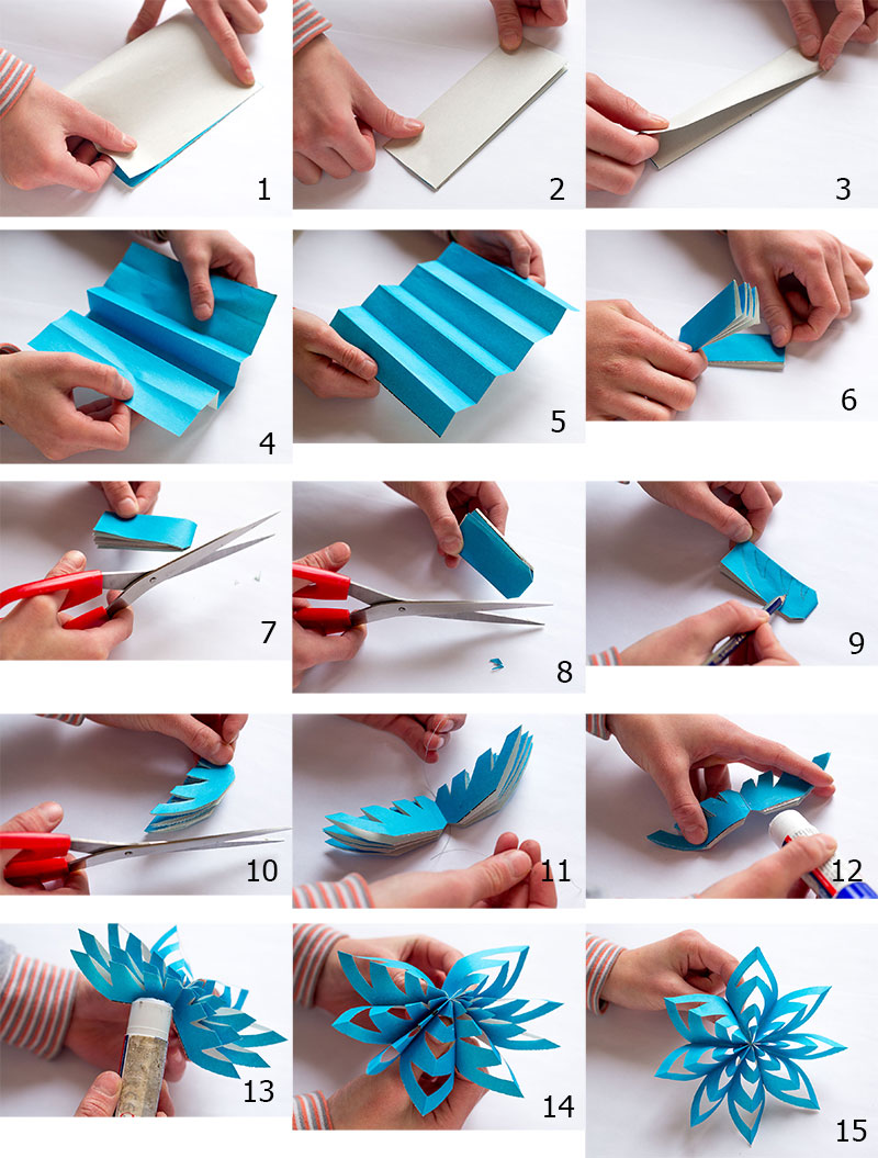 Как сделать объемную снежинку из бумаги